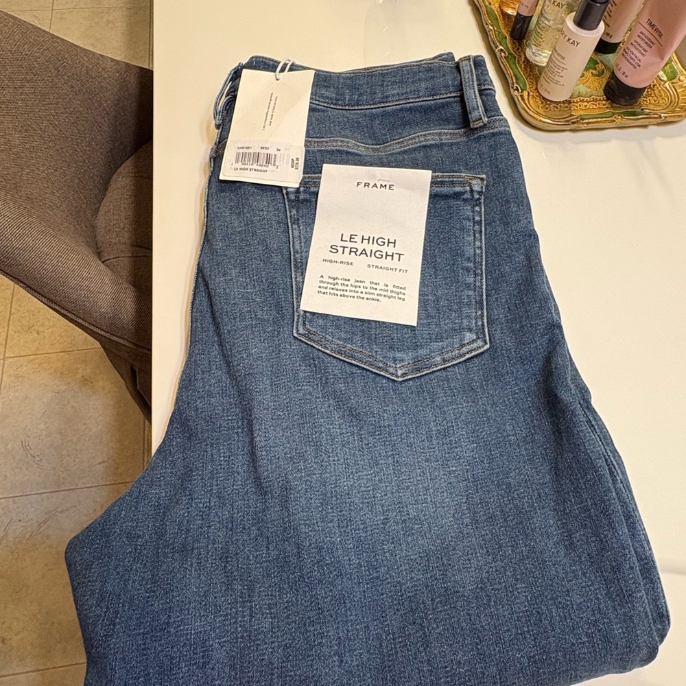 Frame Denim le high Straight Jeans, size 34 - Picture 6 of 7